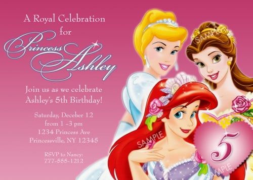 Mermaid Disney Princess Birthday Invitations Ideas