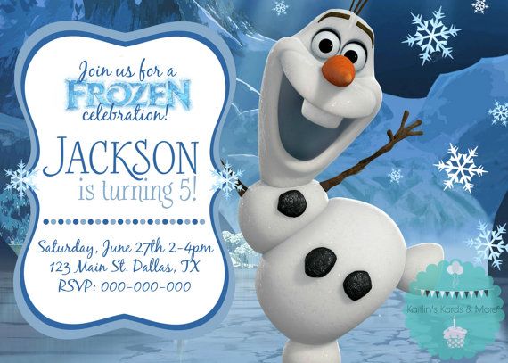 Olaf Frozen Birthday Party Invitations
