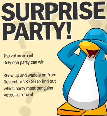 Penguin Surprise Birthday Party Invitations