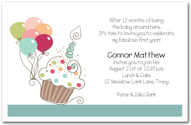 First Birthday Invitation Wording – Bagvania FREE 