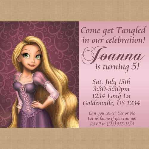 Rapunzel Disney Princess Birthday Invitations Ideas