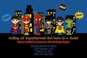 Spiderman Superhero Birthday Party Invitations
