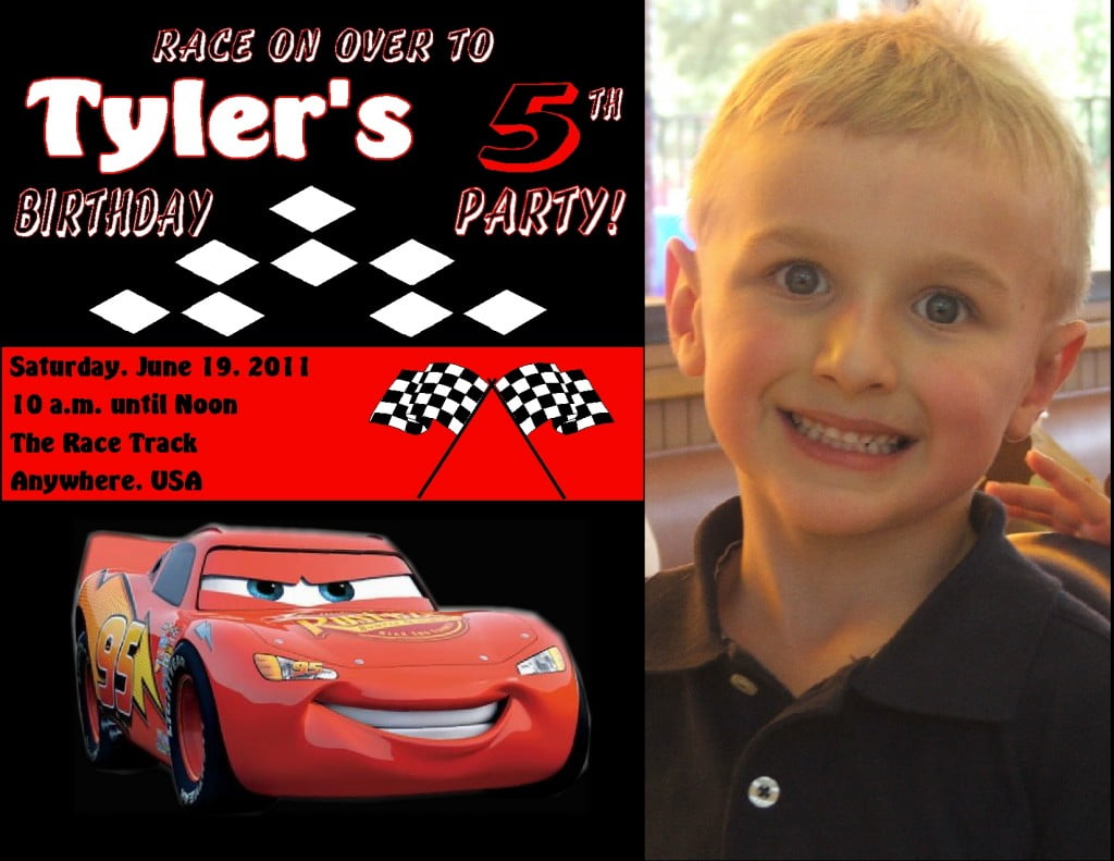 5th Cars Boy Birthday Invitations Ideas