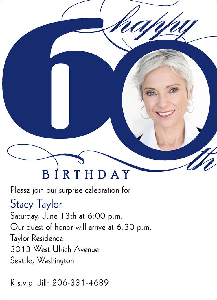 60Th Birthday Invitations Templates