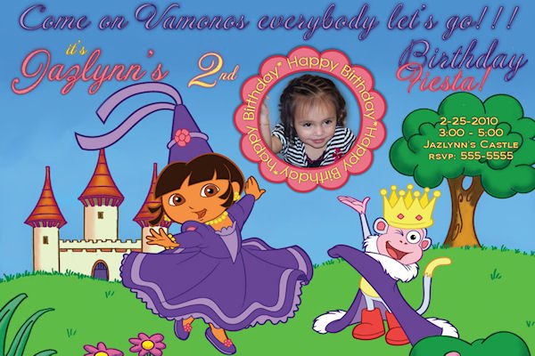 Castle Dora Birthday Invitations Ideas