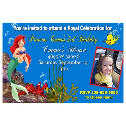 Free little mermaid birthday invitations