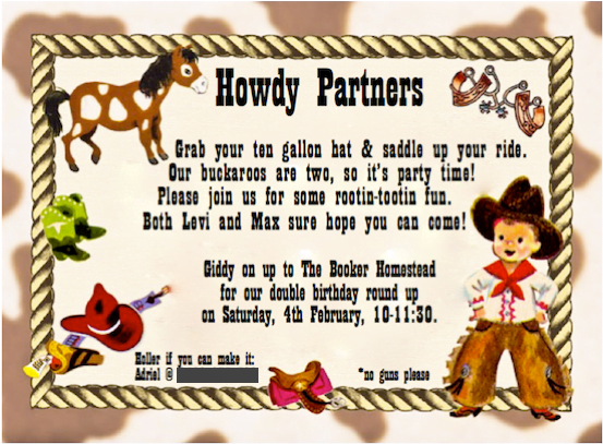 Pardners Cowboy Birthday Invitation