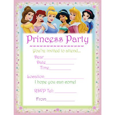 Template Disney Princess Birthday Invitations