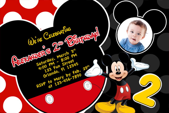 Welcome Mickey Mouse 1st Birthday Invitations
