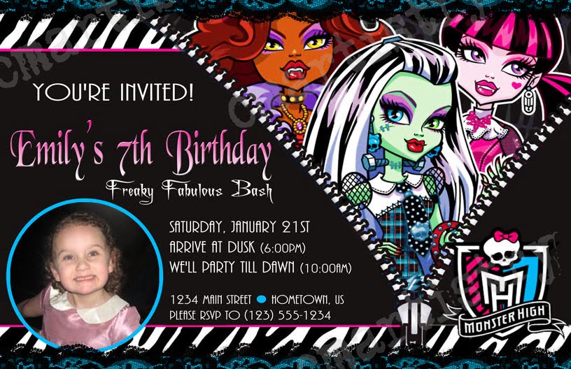 Monster High Birthday Card Template