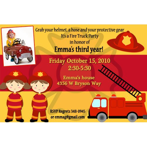 Fire Truck Birthday Invitations Ideas Free Printable
