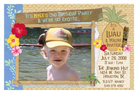 luau birthday invitations for children