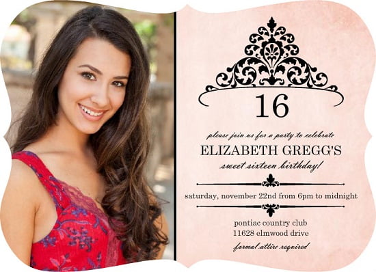 16th birthday invitations with photo