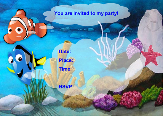 Finding nemo birthday invitations free printable