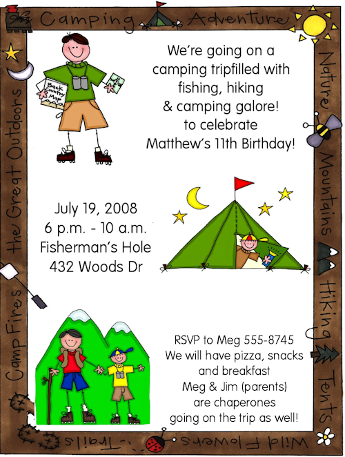 Camping Birthday Party Invitations FREE Printable Birthday Invitation camping-birthday-party-invitations-free-printable-birthday-invitation