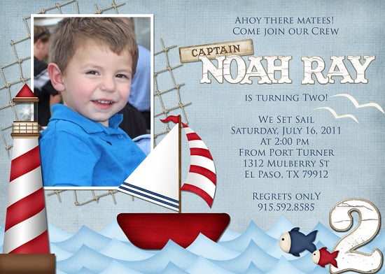 Little sailboat birthday invitations ideas