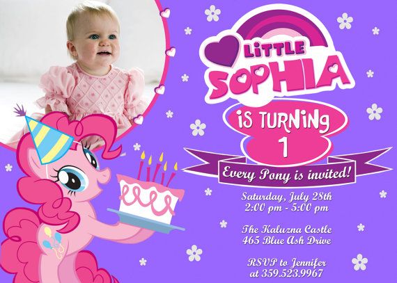 My litlle pony first birthday invitations ideas