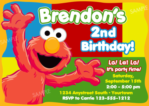 Sesame street elmo birthday party invitations