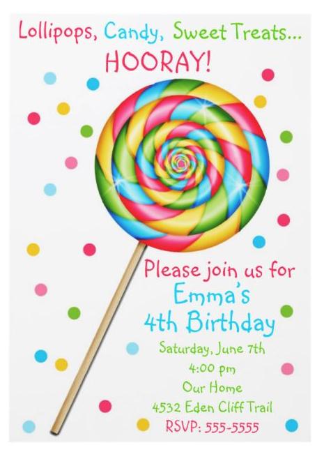 Lollipop Birthday Invitations Free Printable Birthday Invitation Templates Bagvania