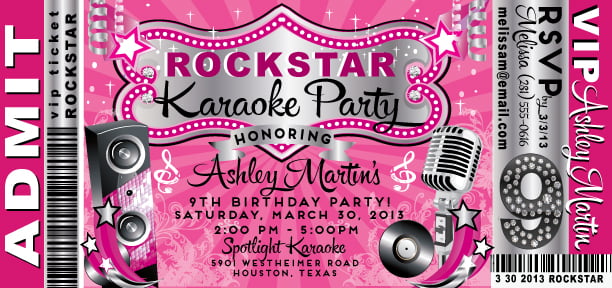 Rockstar Birthday Invitations Free Printable Birthday Invitation Templates Bagvania