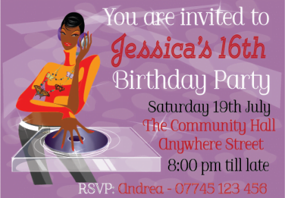african american birthday invitations girl