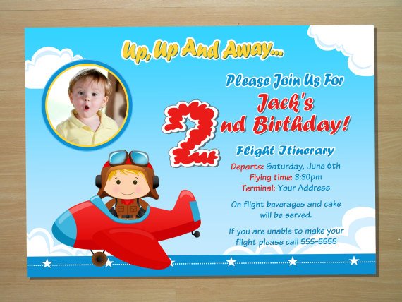 airplane 2nd birthday invitations