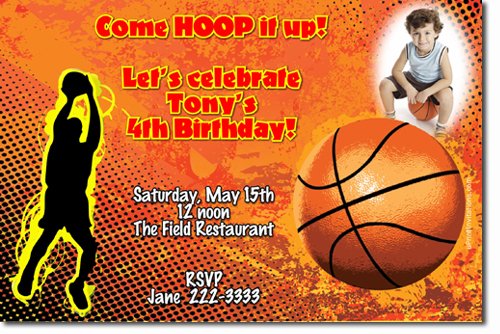 basketball 4th birthday invitations