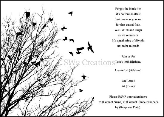 40th Birthday Ideas: Birthday Invitation Templates Black ...