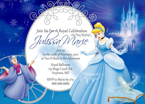 Cinderella Birthday Invitation Wording 2