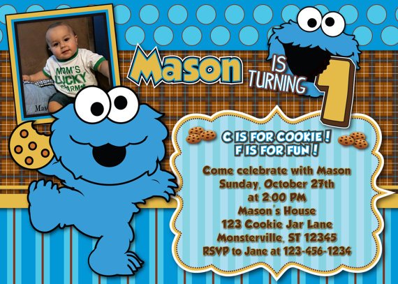Cookie Monster Birthday Invitations Free Printable Birthday Invitation Templates Bagvania
