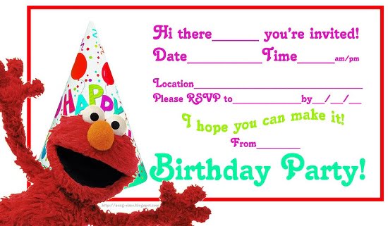 elmo birthday party invitations free printable