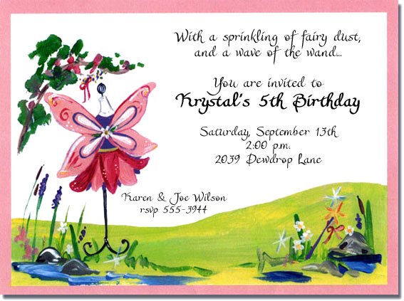fairy wings birthday invitations