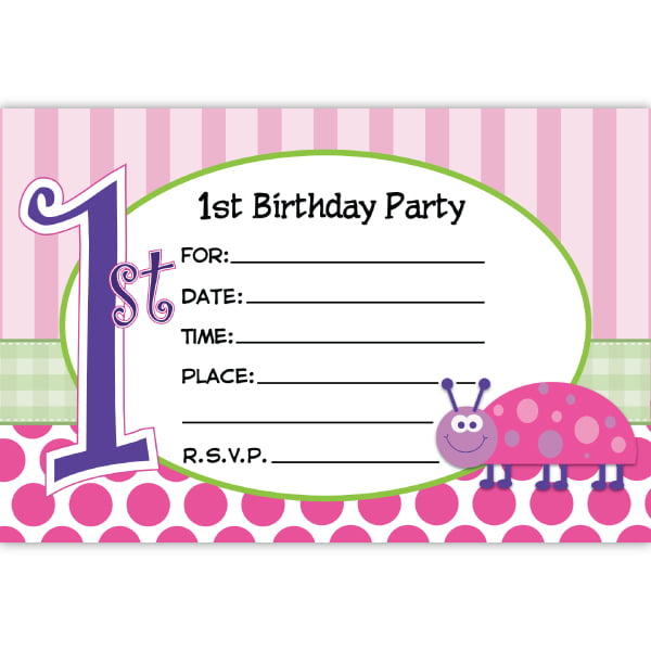 free printable  ladybug birthday invitations
