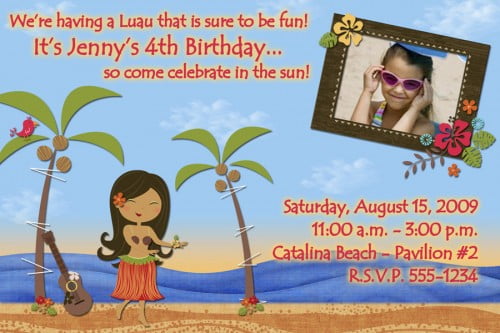 hawaiian birthday invitations for kids