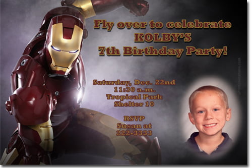 iron man birthday invitations custom photo