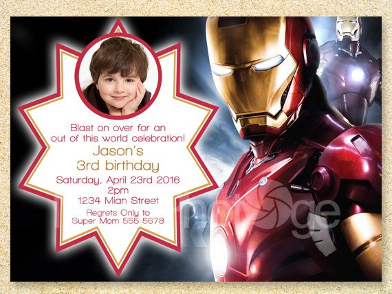 iron man birthday invitations for children