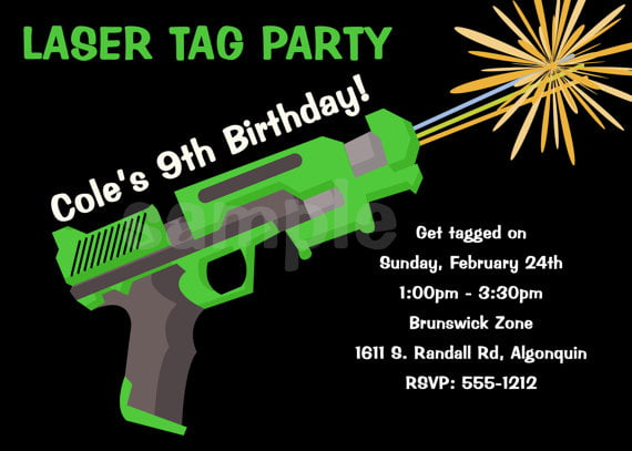 laser tag birthday invitations template