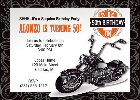 Free Printable Motorcycle Birthday Invitations