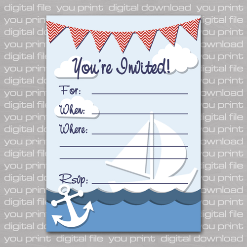 nautical birthday invitations free printable