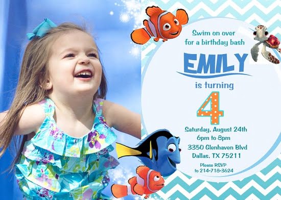 nemo birthday invitations girls