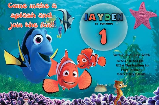 nemo first birthday invitations