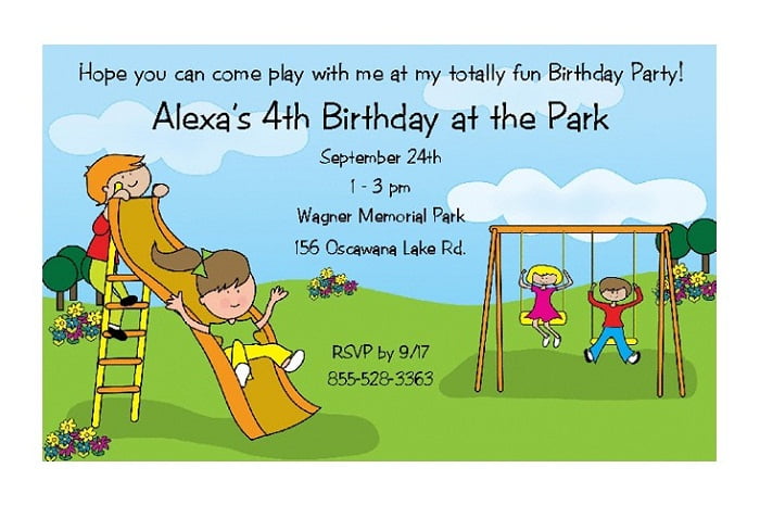playground birthday invitations ideas for kids