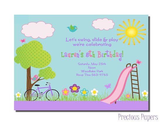 playground birthday invitations ideas template