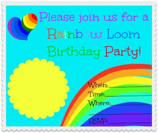 rainbow birthday party invitations template
