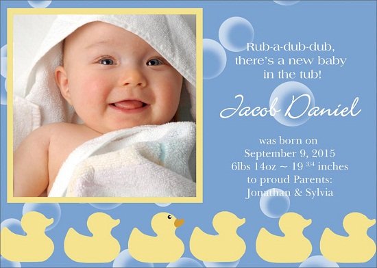 rubber ducky birthday invitations with photo