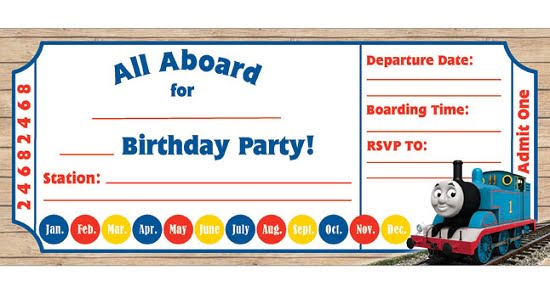thomas birthday invitations free printable