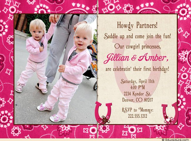 twin first birthday invitations