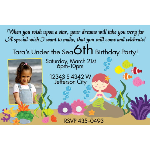 under the sea birthday invitations for girl