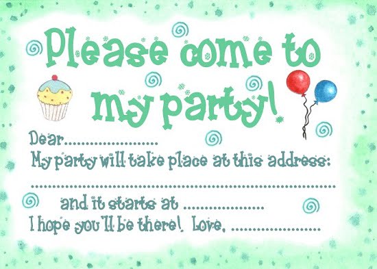 what to put on a birthday party invitation ideas