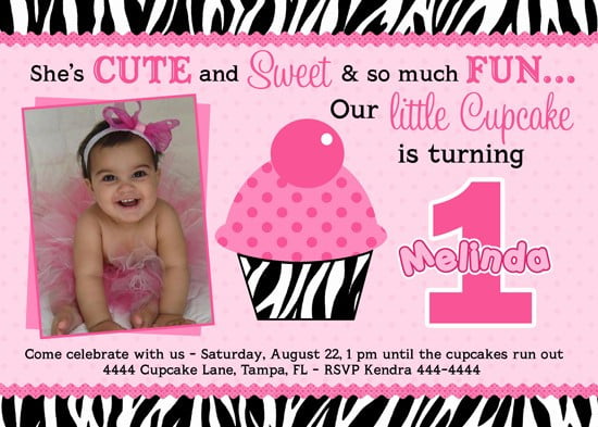 zebra and pink birthday invitations ideas wording
